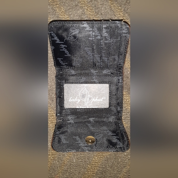 BabyPhat 4.5x3inch small metallic brown gold studde wallet brand new never used - Picture 2 of 3